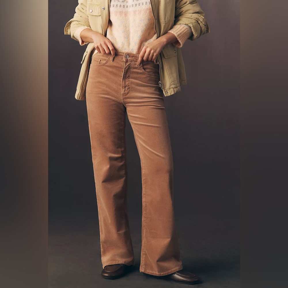 NWT! Anthropologie Coffee Latte Austyn High-Rise Wide-Leg Jeans by Pilcro - 28 🫖